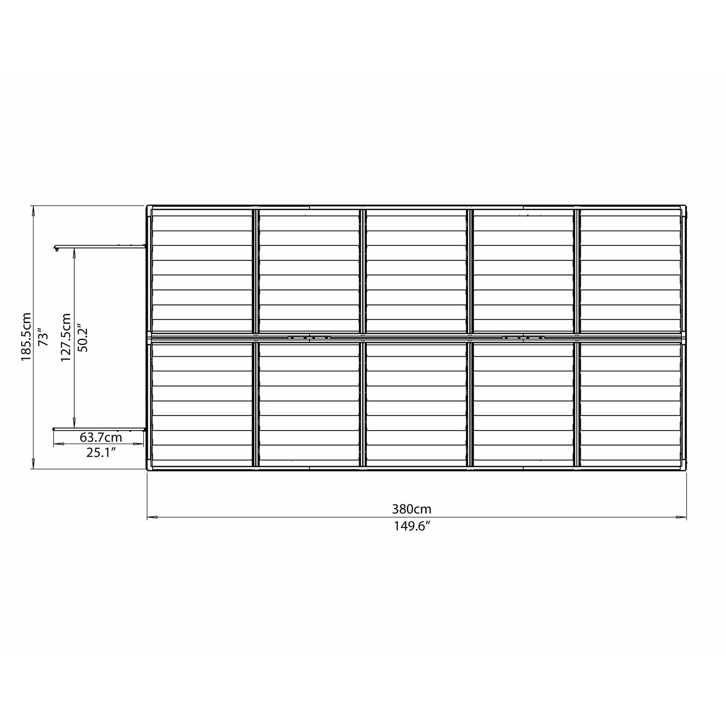 Palram SkyLight 6x12 Storage Shed-Gray