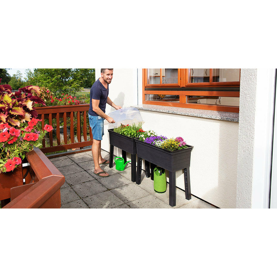 Balcony Raised Bed Planter with Cover