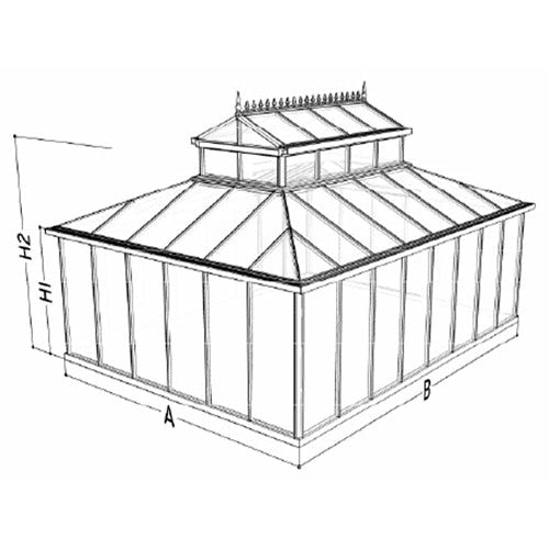 Exaco Janssens Cathedral Victorian Greenhouse with Large Cupola 15 x 20 Ft