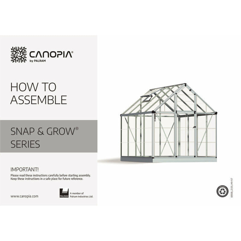 Palram - Canopia Snap & Grow 6' x 16' Greenhouse - Silver